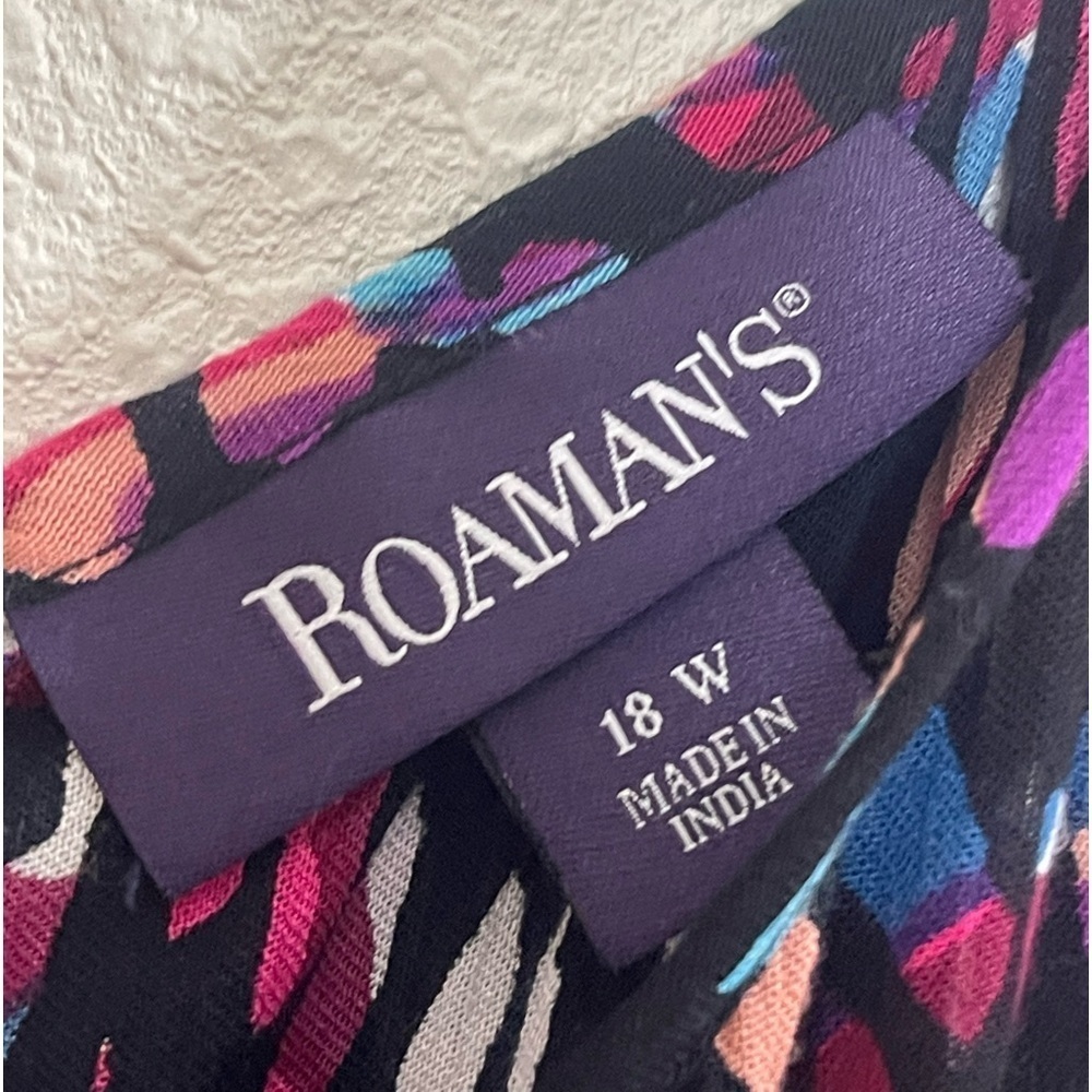 Roaman’s colorful crepe  jumper. Size 18W GUC - Picture 12 of 12